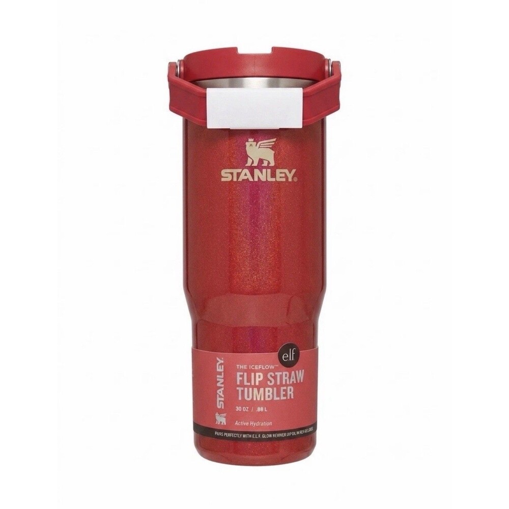 Stanley x e.l.f. Cosmetics 30 oz IceFlow Flip Straw Tumbler Red Delicious | NIB